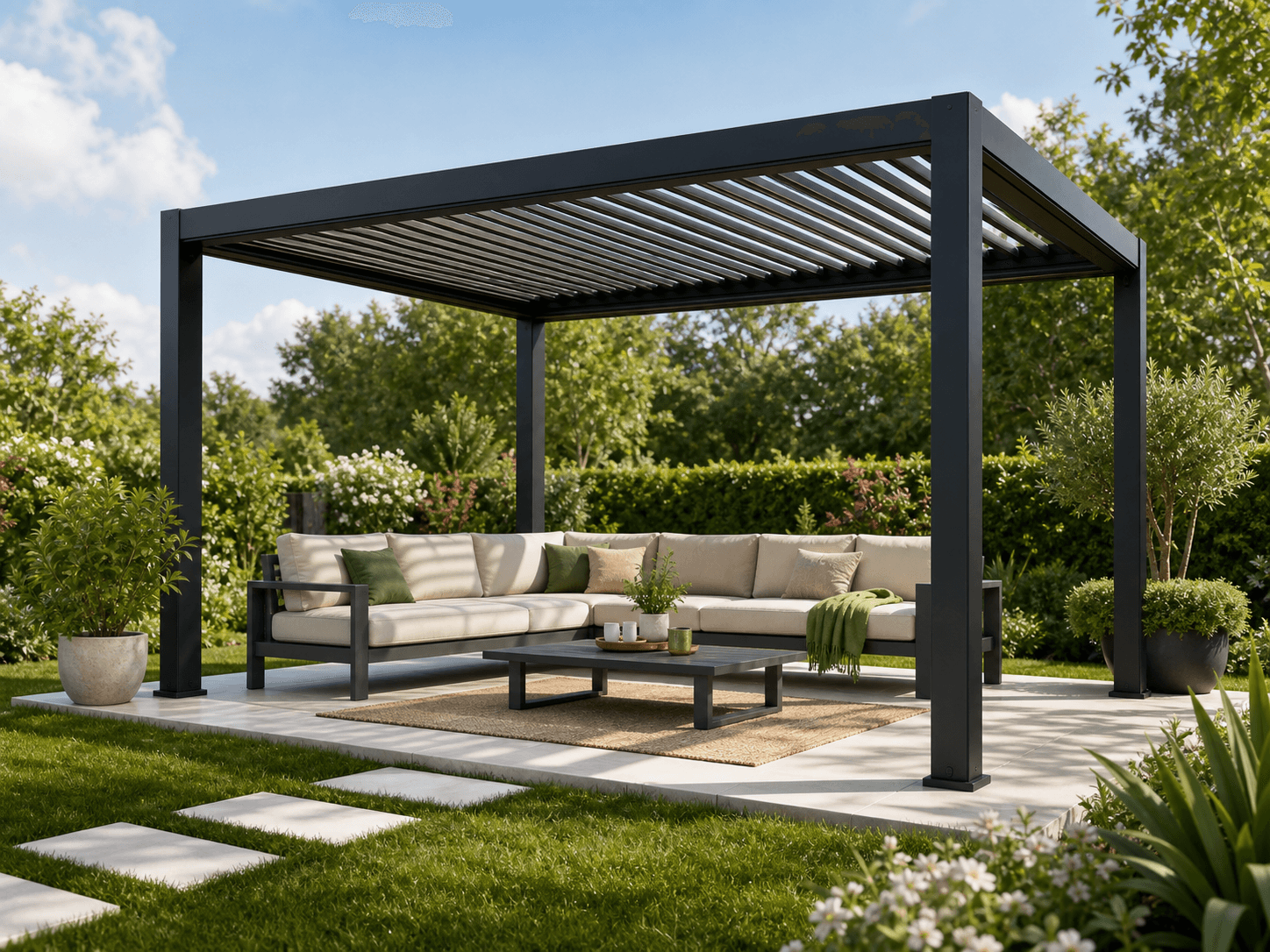 Pergola bioclimatique 3x4m - Aluminium Gris
